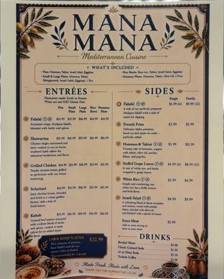 Menu photo 1 Mana Mana Middle Eastern Restaurant Clearwater, FL Menu photo 1 Mana Mana Middle Eastern Restaurant Clearwater, FL