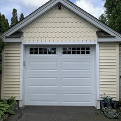 South Shore Garage Door - Long panel door with windows