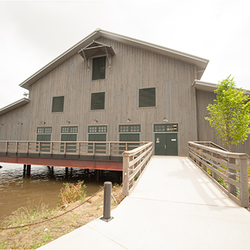 Magnolia Bluffs Casino was built in replication of Learned's Saw Mill, which originally housed this site from 1828 to 1962.