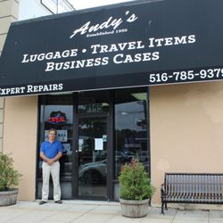 Andy's Luggage and Leathergoods - The owner, Gregory Markin in front of the store.