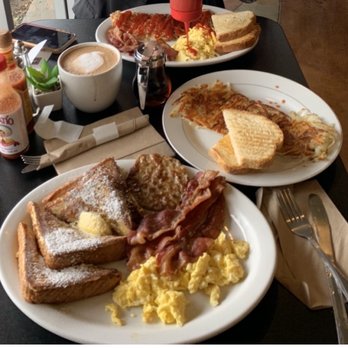 The Brunch Cafe - French toast platter with a side of hash browns and the breakfast platter plate. - Cafes Near Me - Anaheim, California The Brunch Cafe - French toast platter with a side of hash browns and the breakfast platter plate. - Cafes Near Me - Anaheim, California