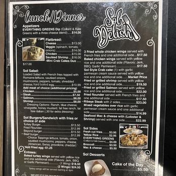 Sol'Delish - Dinner menu - Soul Food Near Me - Charlotte, North Carolina Sol'Delish - Dinner menu - Soul Food Near Me - Charlotte, North Carolina