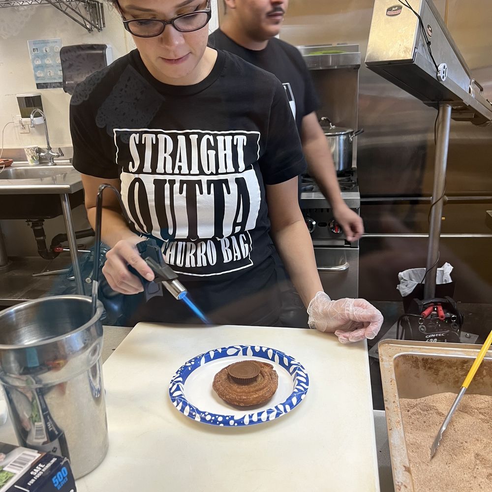 Just Churros Authentic - Torching the peanut butter cup - Food Trucks Near Me - Tucson, Arizona