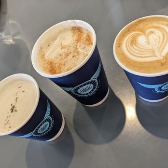 Hub Coffee Roasters - From left to right - lavender chai, apple cider chai, pumpkin spice latte - Coffee & Tea Near Me - Reno, Nevada
