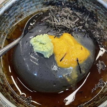 Rinka - Home made black sesame tofu with uni - Japanese Near Me - Honolulu, Hawaii Rinka - Home made black sesame tofu with uni - Japanese Near Me - Honolulu, Hawaii
