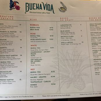 Buena Vida - Menu - Mexican Near Me - Arlington, Virginia