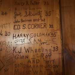 Tom Quick Inn Restaurant - Original graffiti in the rear bar