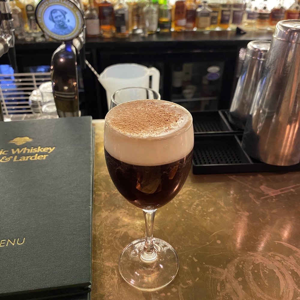 Celtic Whiskey Bar & Larder - Irish coffee was served in a wine glass and tasted amazing - Irish Near Me - Killarney, Kentucky Celtic Whiskey Bar & Larder - Irish coffee was served in a wine glass and tasted amazing - Irish Near Me - Killarney, Kentucky