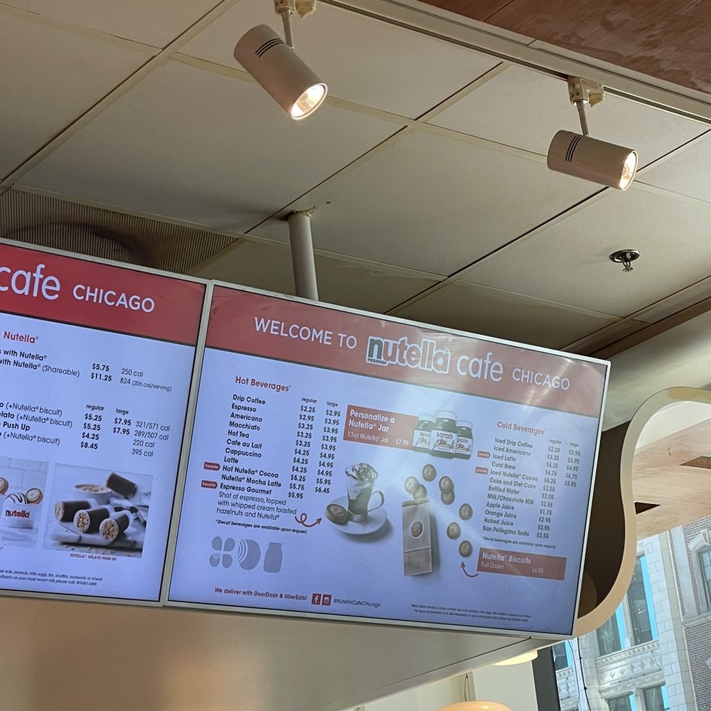 Nutella Cafe - Menu - Desserts Near Me - Chicago, Illinois Nutella Cafe - Menu - Desserts Near Me - Chicago, Illinois