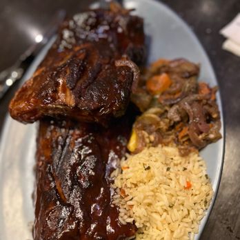 Claim Jumper Restaurants - a plate of ribs and rice - American Near Me - Las Vegas, Nevada Claim Jumper Restaurants - a plate of ribs and rice - American Near Me - Las Vegas, Nevada