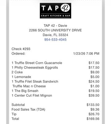 Menu photo 1 Tap 42 - Davie Davie, FL Menu photo 1 Tap 42 - Davie Davie, FL