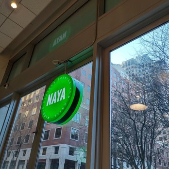 NAYA - a view of a building through a window - Lebanese Near Me - Brooklyn, New York