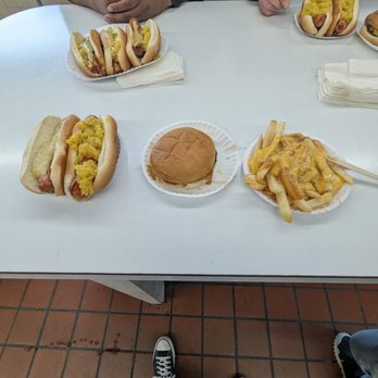 Rutt's Hut - 2 rippers, 1 cheeseburger dipped, fries with cheese and gravy - Hot Dogs Near Me - Clifton, New Jersey Rutt's Hut - 2 rippers, 1 cheeseburger dipped, fries with cheese and gravy - Hot Dogs Near Me - Clifton, New Jersey