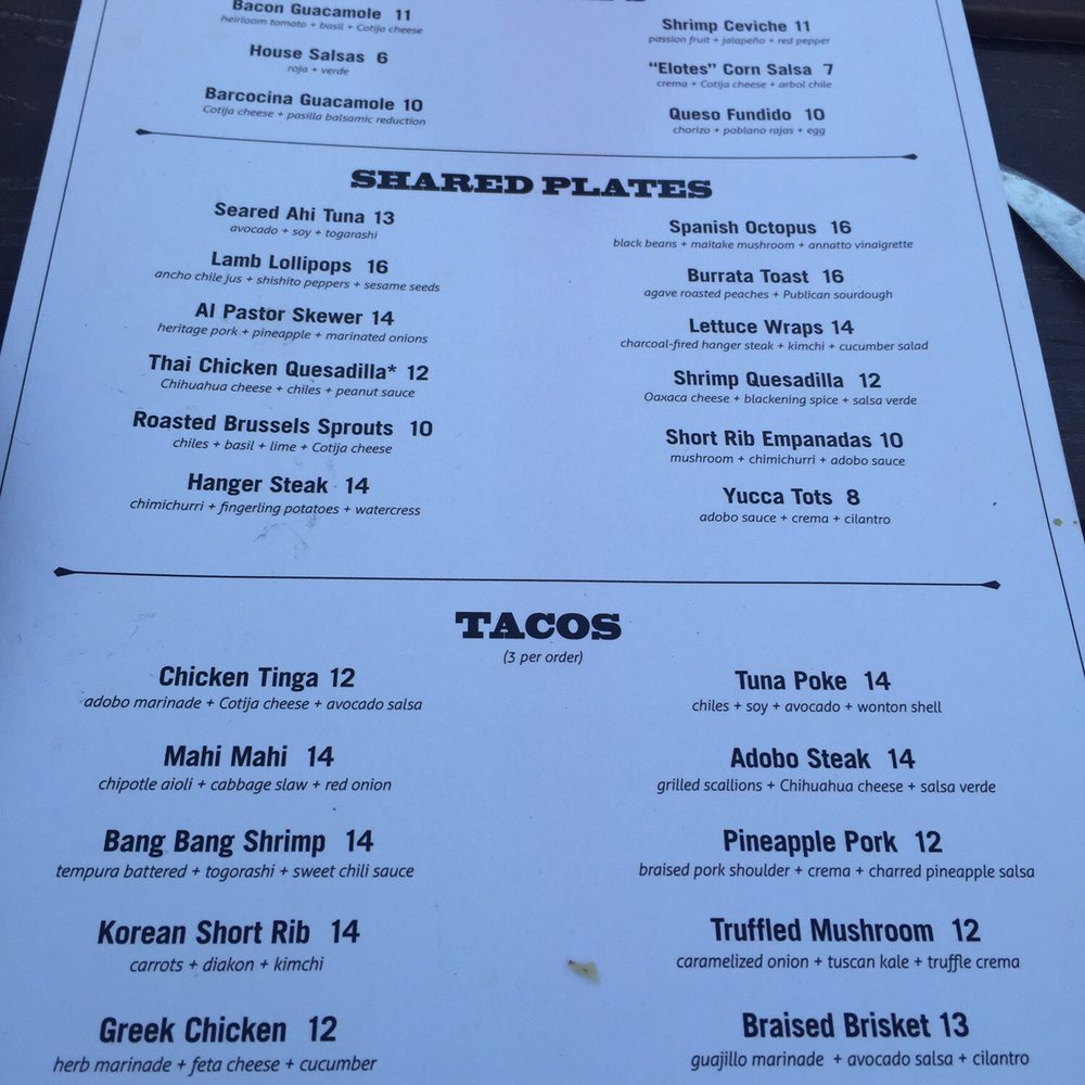 Barcocina - Menu - Mexican Near Me - Chicago, Illinois