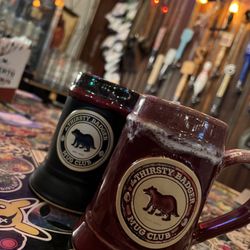 The Thirsty Badger - 2022 (left) and 2023 (right) mug club mugs