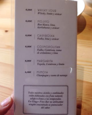 Menu photo 3 Ginger Fizz Zaragoza, Z Menu photo 3 Ginger Fizz Zaragoza, Z