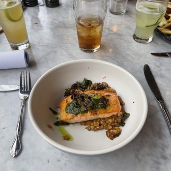 Culinary Dropout - Salmon with risotto - New American Near Me - Austin, Texas Culinary Dropout - Salmon with risotto - New American Near Me - Austin, Texas