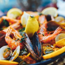 Flourish, Food To Thrive On - Paella with lots of seafood pairs perfectly with Sangria