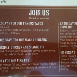 The Railside - These are the daily specials as of mid2017