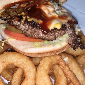 Don Burger - The Don Burger with onion rings - Burgers Near Me - Garland, Texas