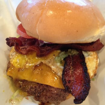Maple and Motor - Cheeseburger, everything on it, bacon, & fried egg... - Burgers Near Me - Dallas, Texas Maple and Motor - Cheeseburger, everything on it, bacon, & fried egg... - Burgers Near Me - Dallas, Texas