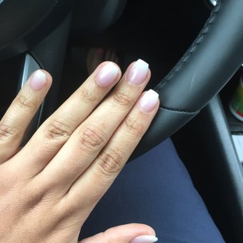 Kai’s Nail Spa - Short Pink and White Ombre with coffin shape! Done by Kelly! - Nail Salons Near Me - Davie, Florida Kai’s Nail Spa - Short Pink and White Ombre with coffin shape! Done by Kelly! - Nail Salons Near Me - Davie, Florida