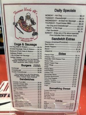 Menu photo 1 Famous Uncle Al's Chesapeake, VA