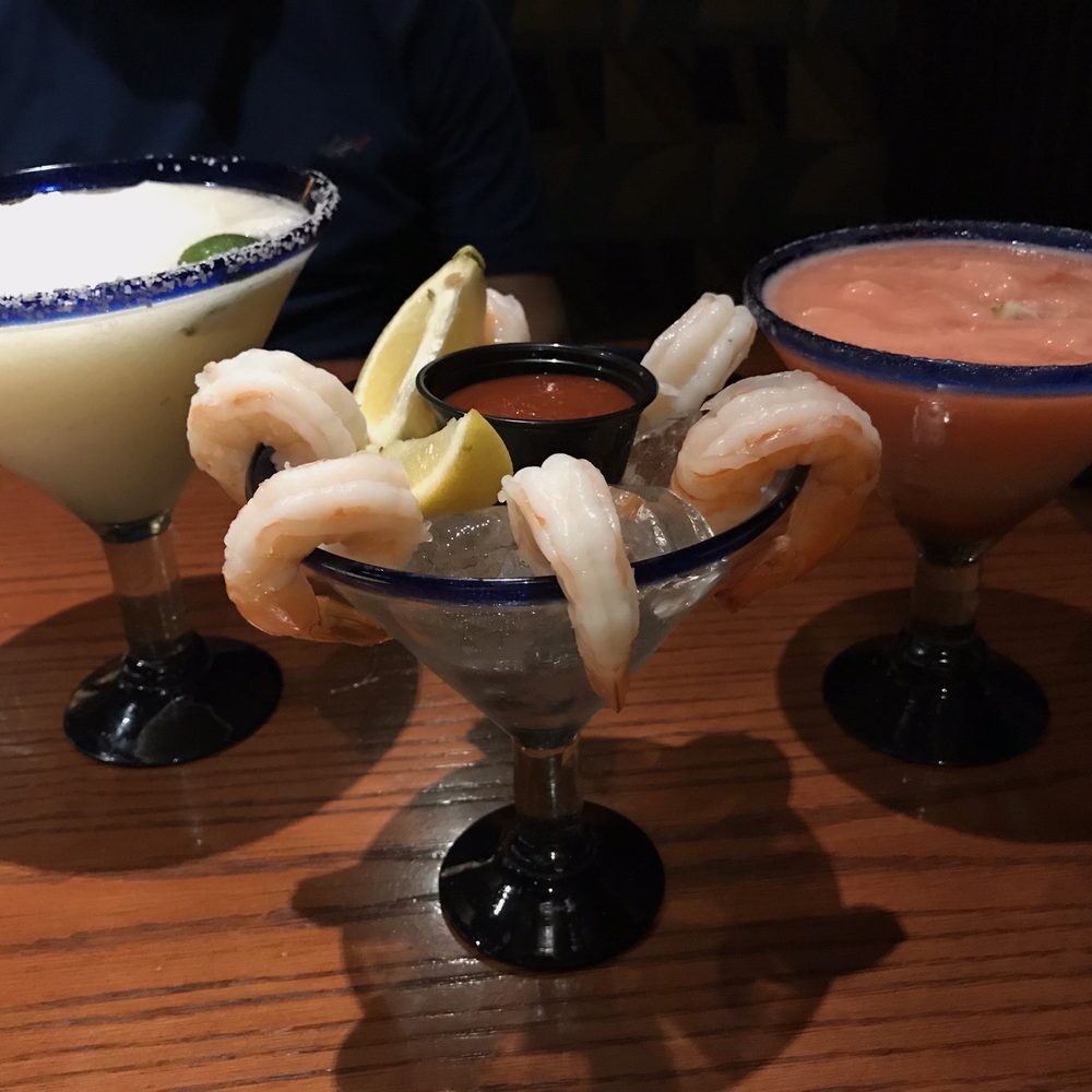 Red Lobster - Extra large house margarita and regular strawberry margarita. Shrimp Cocktail. - Seafood Near Me - Visalia, California