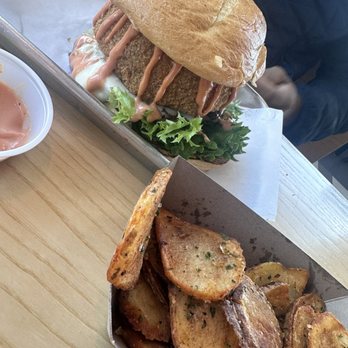 Seven Brothers - Country veggie burger and fries - Burgers Near Me - Uintah, Utah