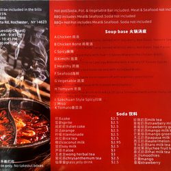 Yummy Garden Hot Pot - Menu