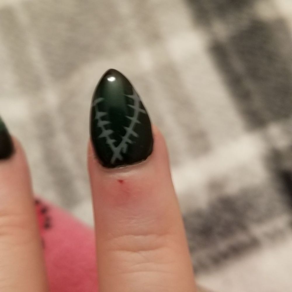 Athena Nail Boutique - Showed my Frankenstein scar nail photo to the guy a bunch. Absolutely could not draw it correctly.  Don't know what he drew. - Nail Salons Near Me - Albuquerque, New Mexico