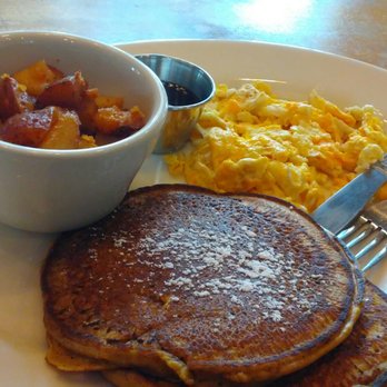 The Lost Bean - The Pumpkin Pancakes....extremely good pumpkin flavor and the potatoes were good. - Coffee & Tea Near Me - Tustin, California