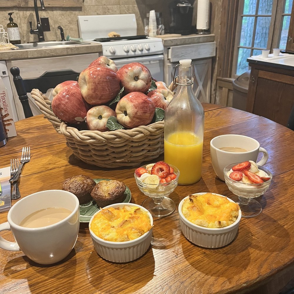 Coulter Farmstead - Breakfast Egg and cheese soufflé, and fresh yogurt parfait. - Bed & Breakfast Near Me - Washington, Arkansas