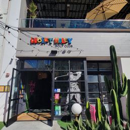 Exterior outside entrance of Holey Moley - Santa Monica, California Exterior outside entrance of Holey Moley - Santa Monica, California