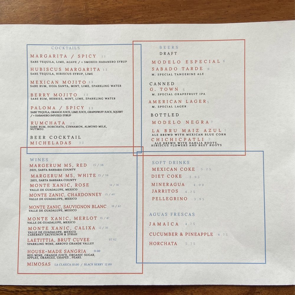 Corazon Comedor - 8/'23 - Drink Menu - Mexican Near Me - Santa Barbara, California Corazon Comedor - 8/'23 - Drink Menu - Mexican Near Me - Santa Barbara, California