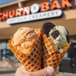 Exterior outside entrance of Churn And Bake Ice Cream - Plano, Texas Exterior outside entrance of Churn And Bake Ice Cream - Plano, Texas
