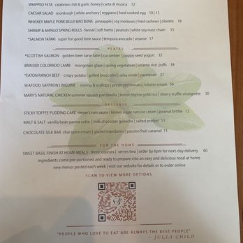 Sweet Basil - COVID Summer 2020 menu - New American Near Me - Vail, Colorado