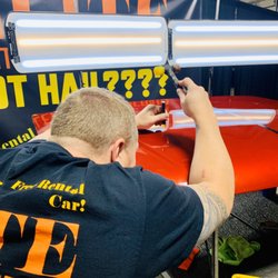 Elite Paintless Dent Repair - Fixing some dents at the Norris penrose center!