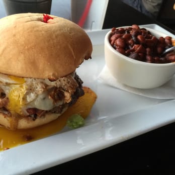 Fronk's - Red-Eyed Piggy with bbq beans..bomb.com and spicy as Fronk - Burgers Near Me - Bellflower, California