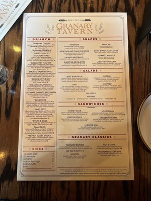 Menu photo 8 Granary Tavern Boston, MA