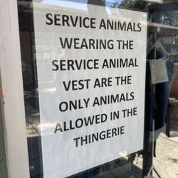 Sign on window