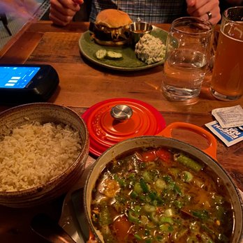 Hunter’s Kitchen & Bar - Gumbo and brisket sandwich - Bars Near Me - Boston, Massachusetts