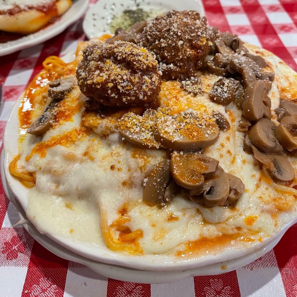 Chef's Restaurant - Parmesan spaghettis with mushrooms and meatballs - Italian Near Me - Buffalo, New York