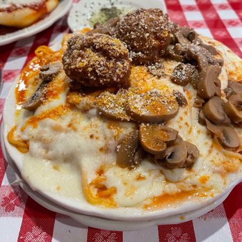 Chef's Restaurant - Parmesan spaghettis with mushrooms and meatballs - Italian Near Me - Buffalo, New York Chef's Restaurant - Parmesan spaghettis with mushrooms and meatballs - Italian Near Me - Buffalo, New York
