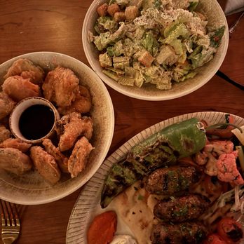 Kira - Tempura vegetables, Ceasar salad and mixed grilled - Mediterranean Near Me - New Orleans, Louisiana