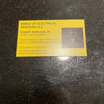 Wired Up Electrical Services - Business card - Electricians Near Me
