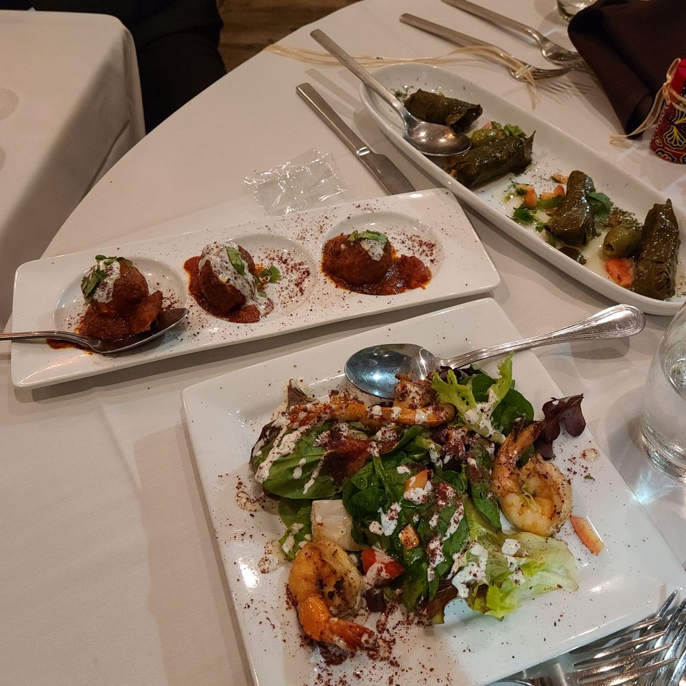 Nora Restaurant and Bar - Garlic shrimp and chicken meatballs - Afghan Near Me - Dallas, Texas Nora Restaurant and Bar - Garlic shrimp and chicken meatballs - Afghan Near Me - Dallas, Texas