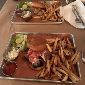 Red River BBQ - top - pulled pork shoulder; bottom - beef brisket - Barbeque Near Me - Harwich, Massachusetts