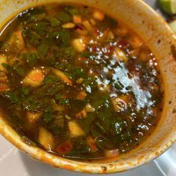 Cielito Lindo - Beef consume for dipping and drinking. So good !!! - Mexican Near Me - San Francisco, California