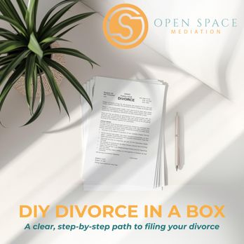 Open Space Mediation - Our DIY Divorce in a Box is a step by step path to filing your divorce - Mediators Near Me Open Space Mediation - Our DIY Divorce in a Box is a step by step path to filing your divorce - Mediators Near Me